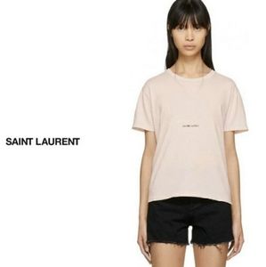 Authentic pink saint Laurent distressed tee shirt